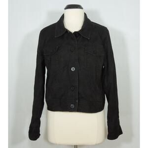 MARSHALL FIELDS Jacket size 16 Womens Black Floral Print